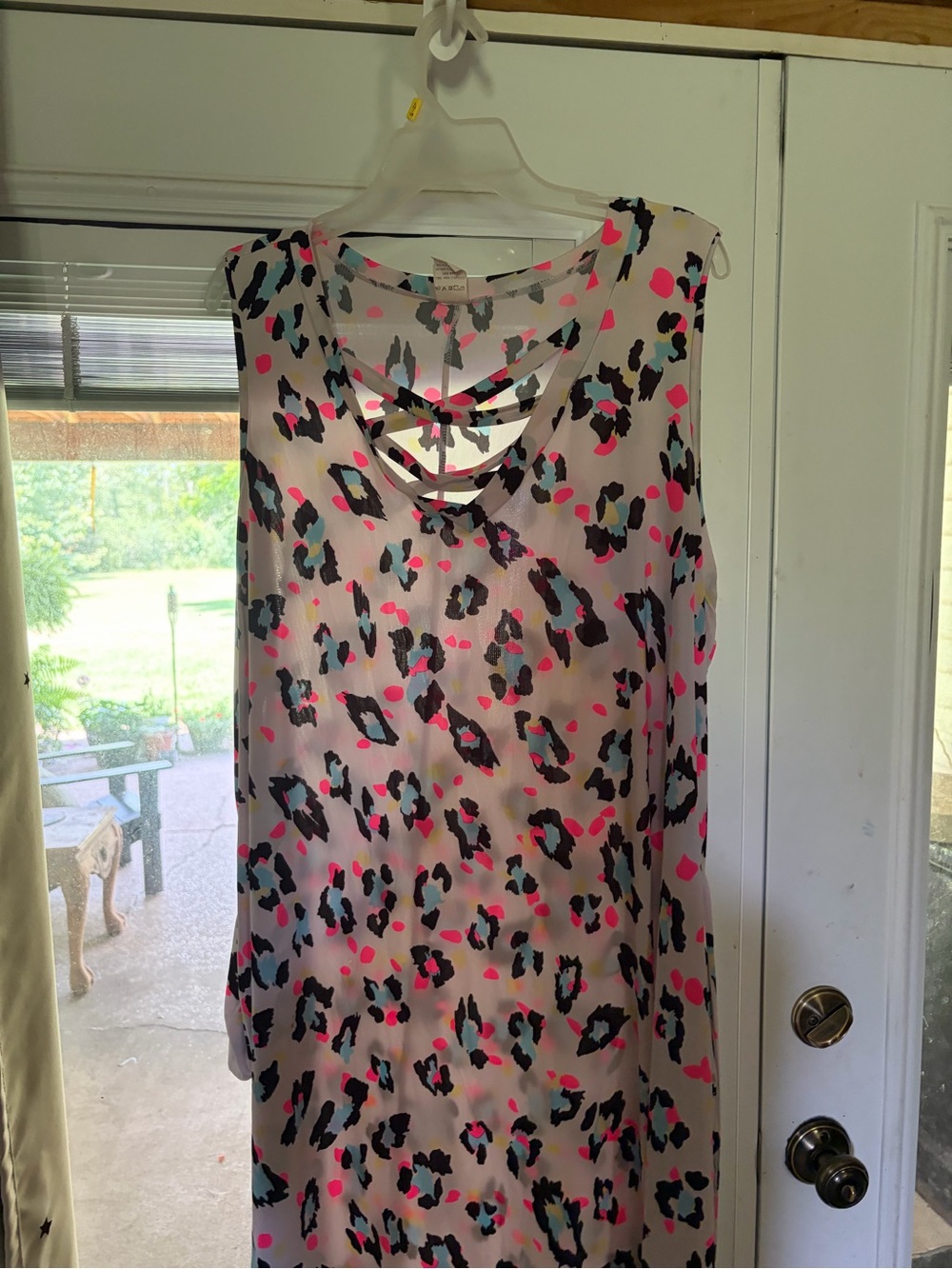Sew In Love Pink & Black Leopard Print Strappy-Back Midi Dress